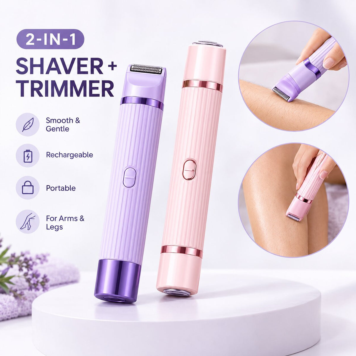 2-in-1 Electric Shaver & Trimmer for Arms & Legs