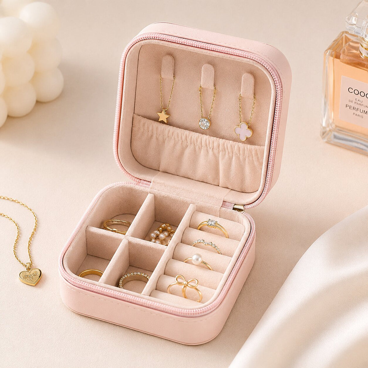 Mini Portable Jewelry Organizer Box