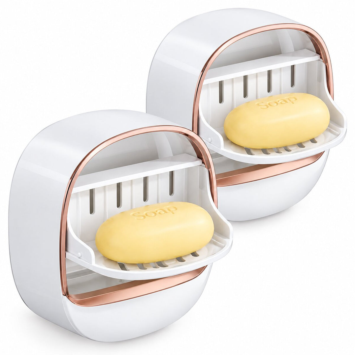 Wall-Mounted Soap Holder with Drainable Tray