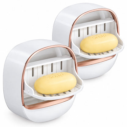 Wall-Mounted Soap Holder with Drainable Tray