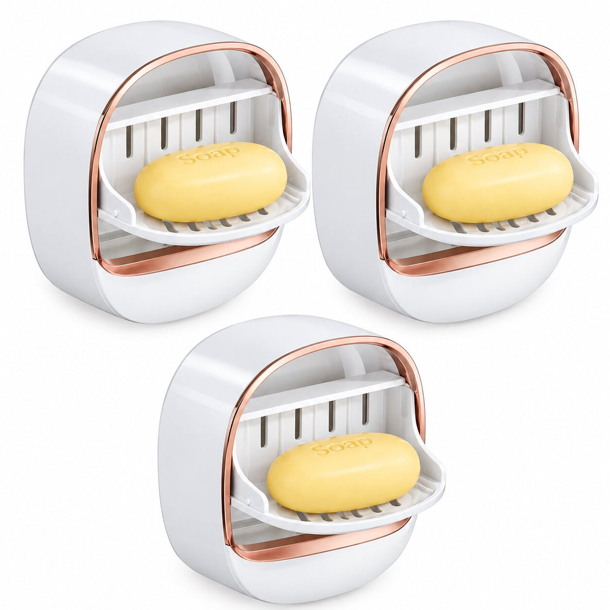 Wall-Mounted Soap Holder with Drainable Tray