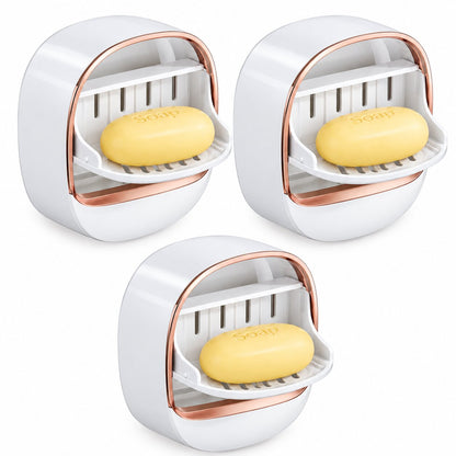 Wall-Mounted Soap Holder with Drainable Tray