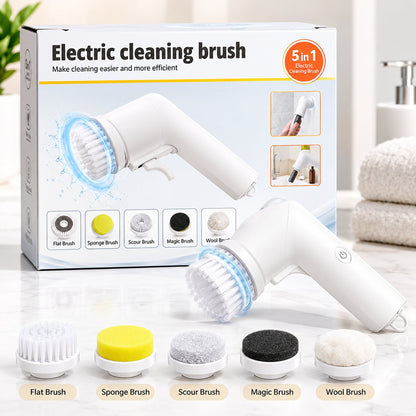 5-in-1 electric cleaning brush with flat