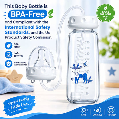 Hands-Free Baby Feeding Bottle – BPA-Free 240ml