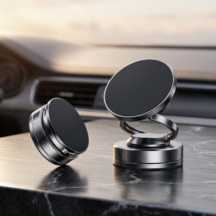 Magnetic Car Phone Holder - Adjustable Dashboard Mount