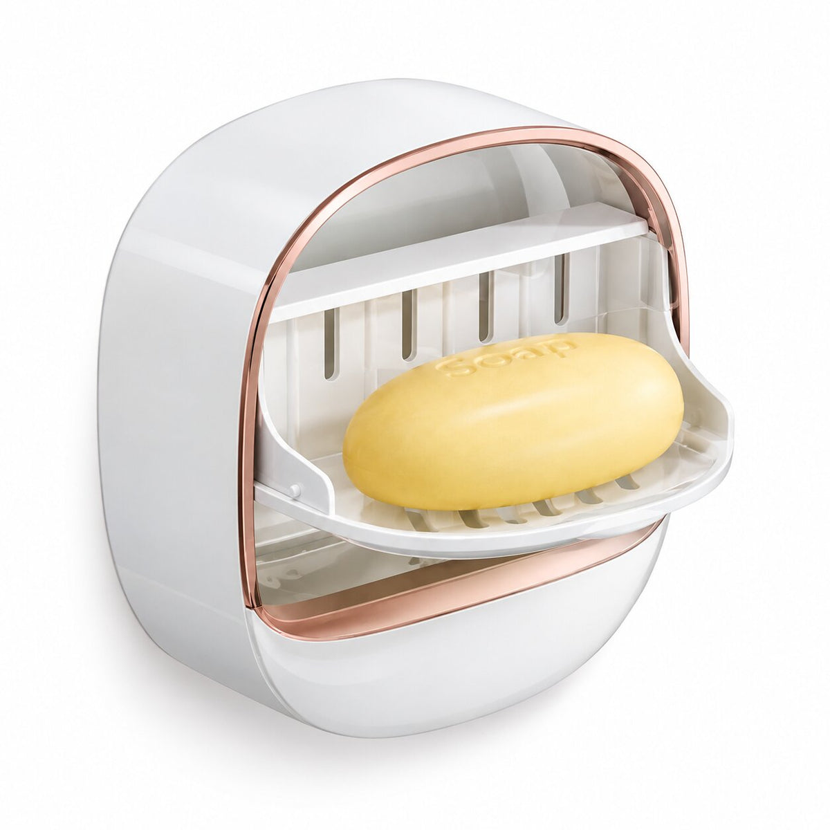 Wall-Mounted Soap Holder with Drainable Tray