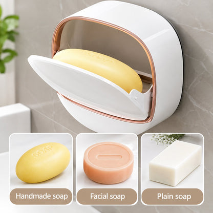 Wall-Mounted Soap Holder with Drainable Tray